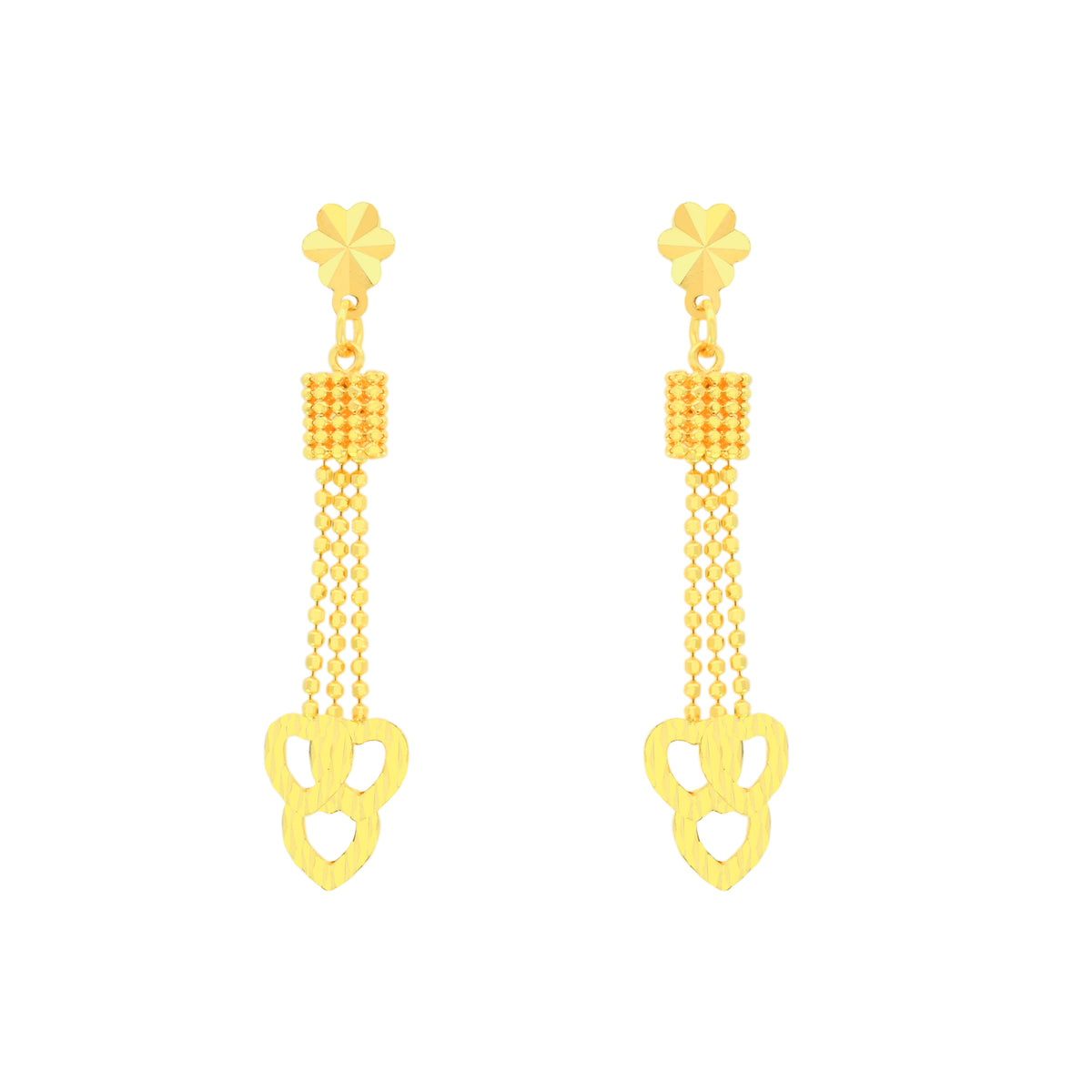 22k Yellow Gold Dangler Large Earrings with gold weight of 4.01g