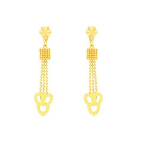 22k Yellow Gold Dangler Large Earrings with gold weight of 4.01g
