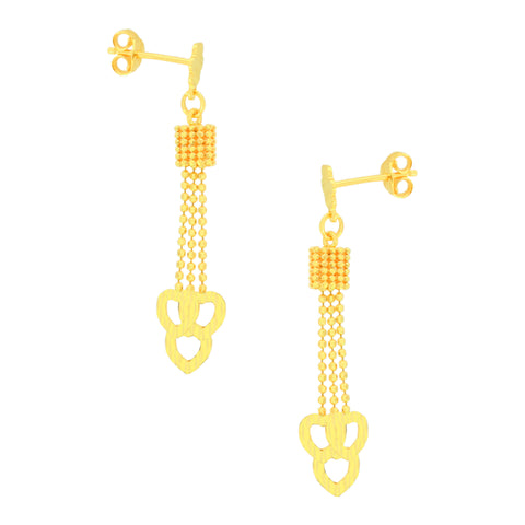 22k Yellow Gold Dangler Large Earrings with gold weight of 4.01g