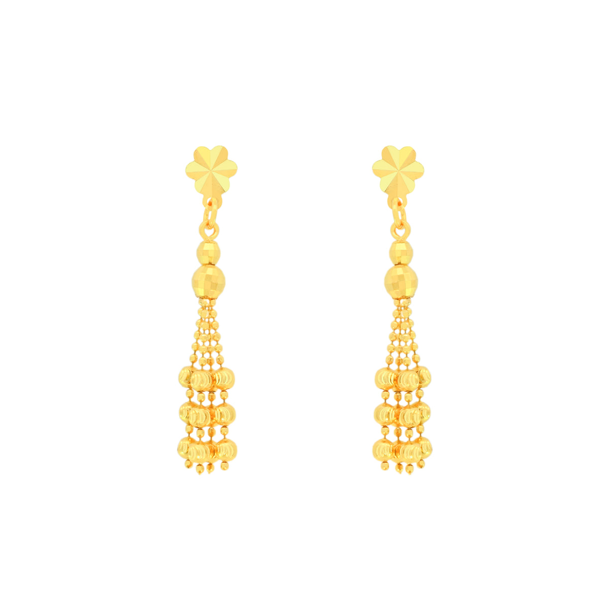 22k Yellow Gold Dangler Large Earrings with gold weight of 3.623g