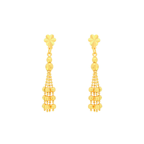 22k Yellow Gold Dangler Large Earrings with gold weight of 3.623g