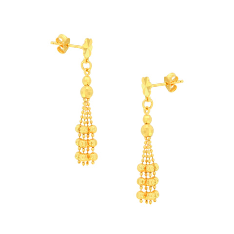 22k Yellow Gold Dangler Large Earrings with gold weight of 3.623g