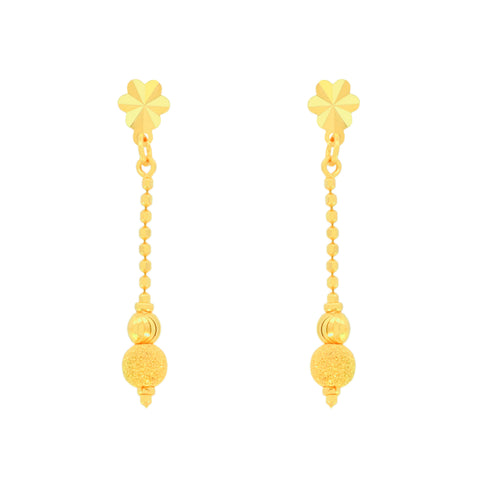 22k Yellow Gold Dangler Large Earrings with gold weight of 2.95g