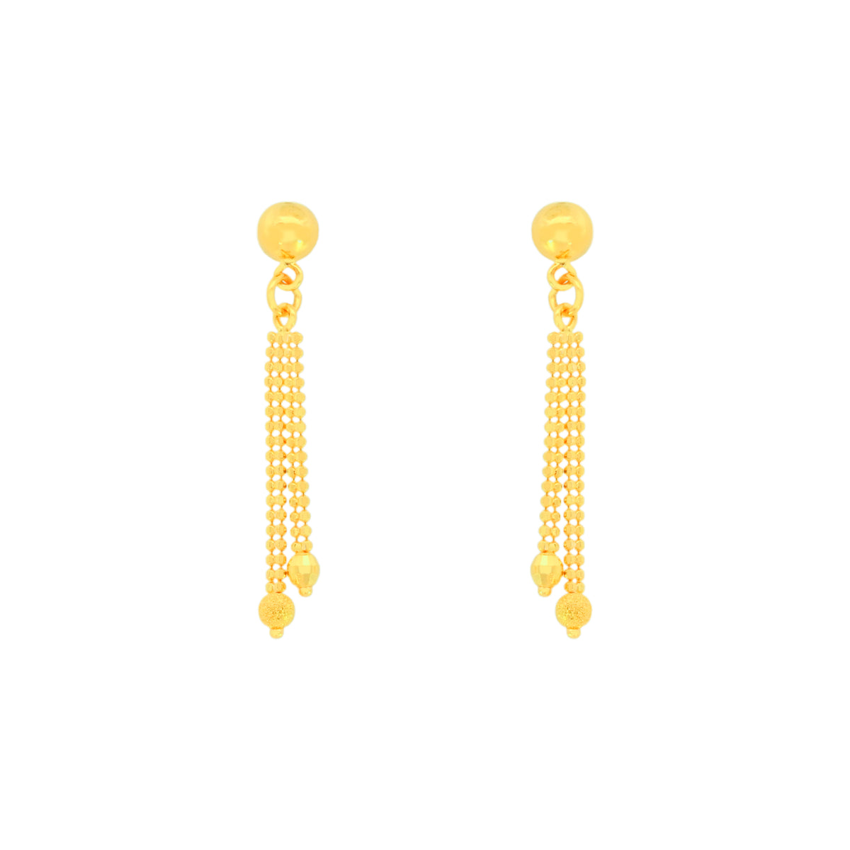 22k Yellow Gold Dangler Large Earrings with gold weight of 2.57g