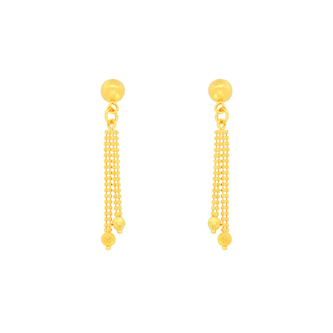 22k Yellow Gold Dangler Large Earrings with gold weight of 2.57g