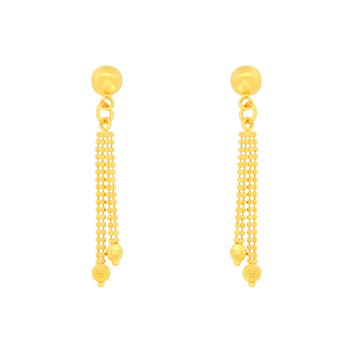 22k Yellow Gold Dangler Large Earrings with gold weight of 2.56g