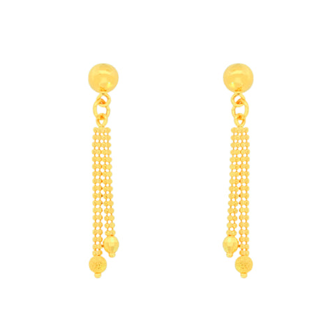 22k Yellow Gold Dangler Large Earrings with gold weight of 2.56g