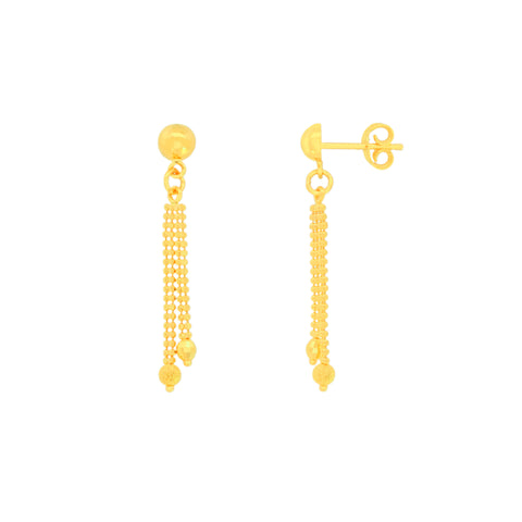 22k Yellow Gold Dangler Large Earrings with gold weight of 2.57g