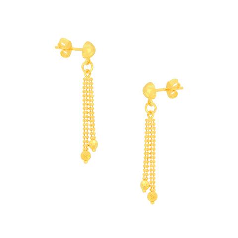 22k Yellow Gold Dangler Large Earrings with gold weight of 2.57g