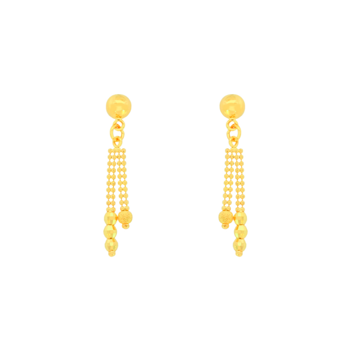 22k Yellow Gold Dangler Large Earrings with gold weight of 2.63g