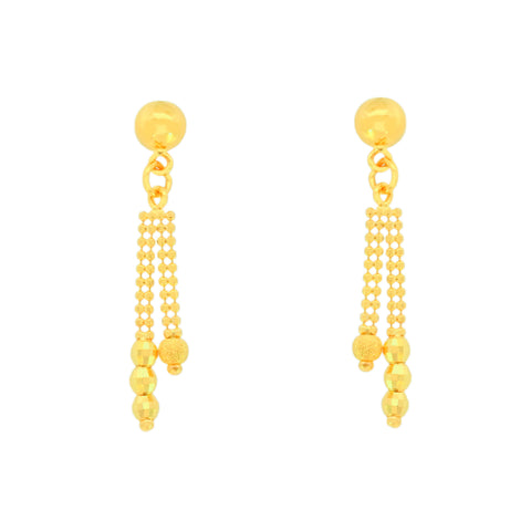 22k Yellow Gold Dangler Large Earrings with gold weight of 2.63g