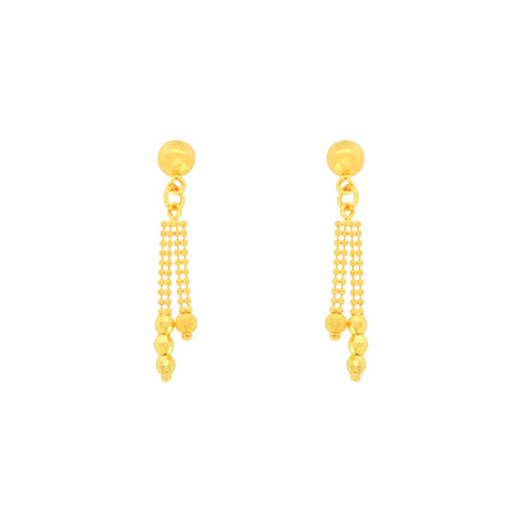 22k Yellow Gold Dangler Large Earrings with gold weight of 2.63g