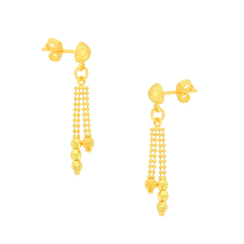 22k Yellow Gold Dangler Large Earrings with gold weight of 2.63g