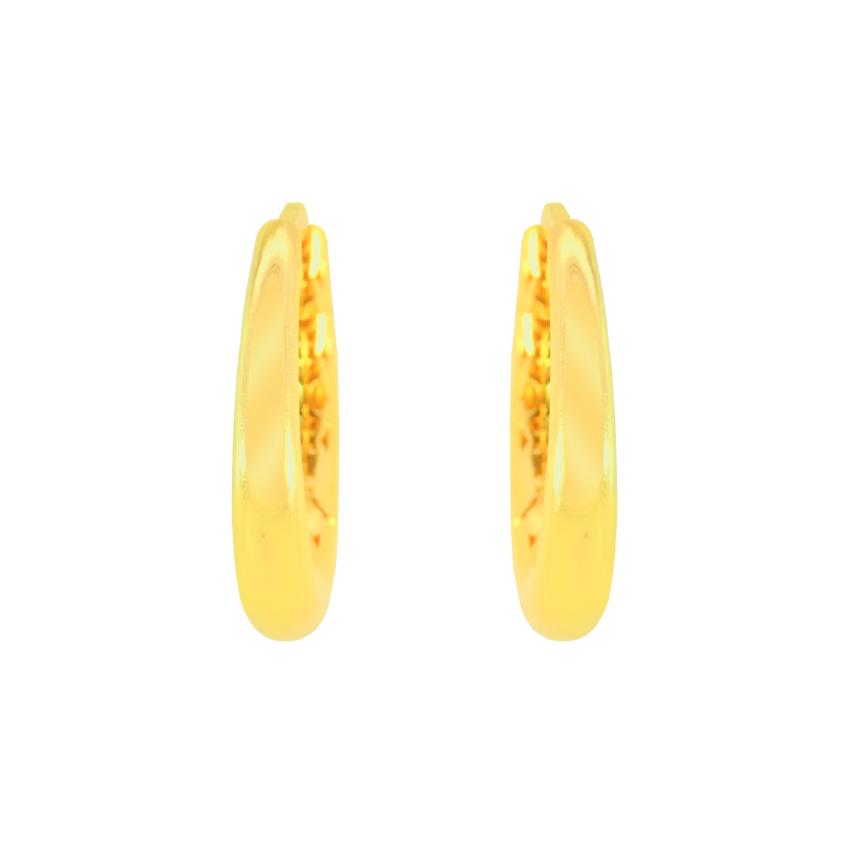 22k Yellow Gold Oval Hoop Earrings with gold weight of 3.51g