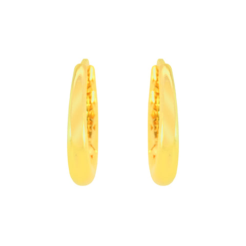 22k Yellow Gold Oval Hoop Earrings with gold weight of 3.51g
