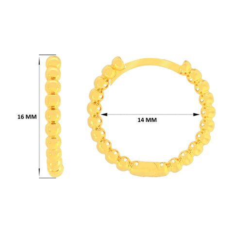 22k Yellow Gold  Fancy Hoop Earrings with gold weight of 2.75g