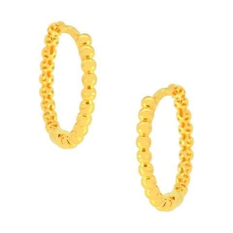 22k Yellow Gold Fancy Hoop Earrings with gold weight of 2.74g