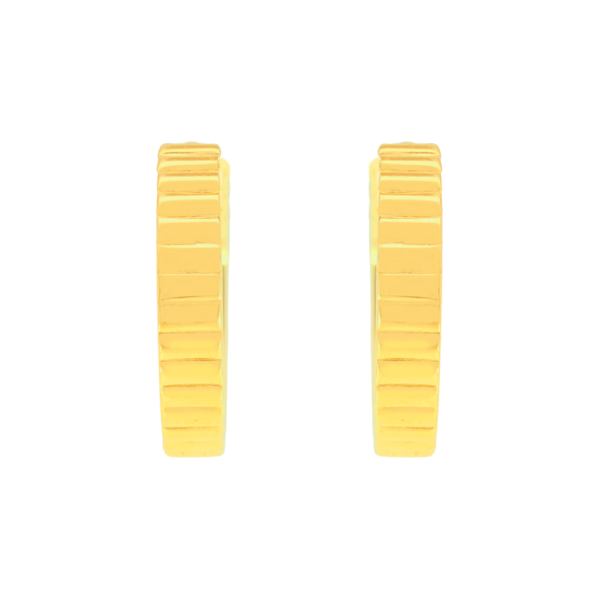 22k Yellow Gold Fancy Hoop Earrings with gold weight of 2.24g