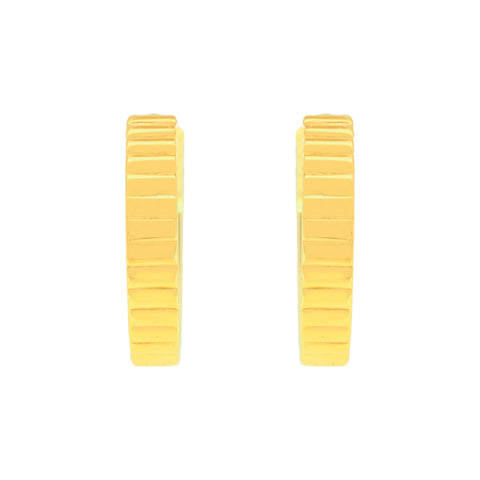 22k Yellow Gold Fancy Hoop Earrings with gold weight of 3.49g