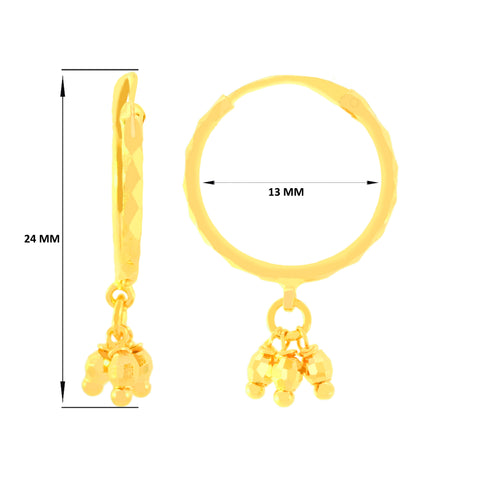 22k Yellow Gold Dangler Earrings with gold weight of 1.69g