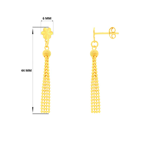 22k Yellow Gold Dangler Earrings with gold weight of 3.75g
