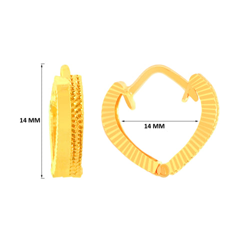 22k Yellow Gold Huggies Earrings with gold weight of 2.7g