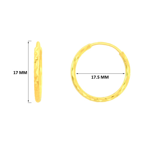 22k Yellow Gold Hoop Earrings with gold weight of 1.38g