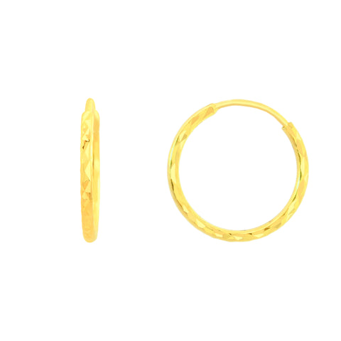 22k Yellow Gold Hoop Earrings with gold weight of 1.38g