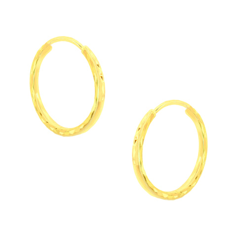 22k Yellow Gold Hoop Earrings with gold weight of 1.38g