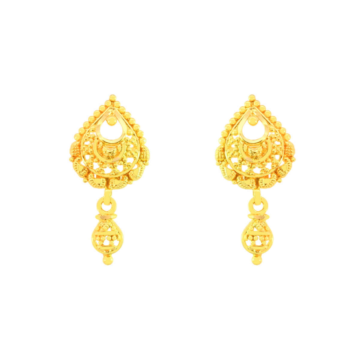 22k Yellow Gold Dangler Earrings with gold weight of 3.7g