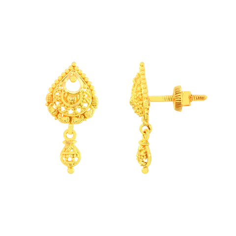 22k Yellow Gold Dangler Earrings with gold weight of 3.7g