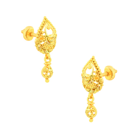 22k Yellow Gold Dangler Earrings with gold weight of 3.7g