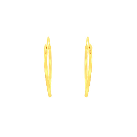 22k Yellow Gold Hoop Earrings with gold weight of 2.08g