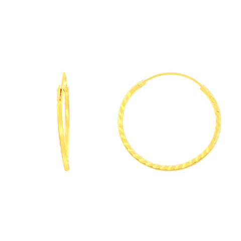 22k Yellow Gold Hoop Earrings with gold weight of 2.08g