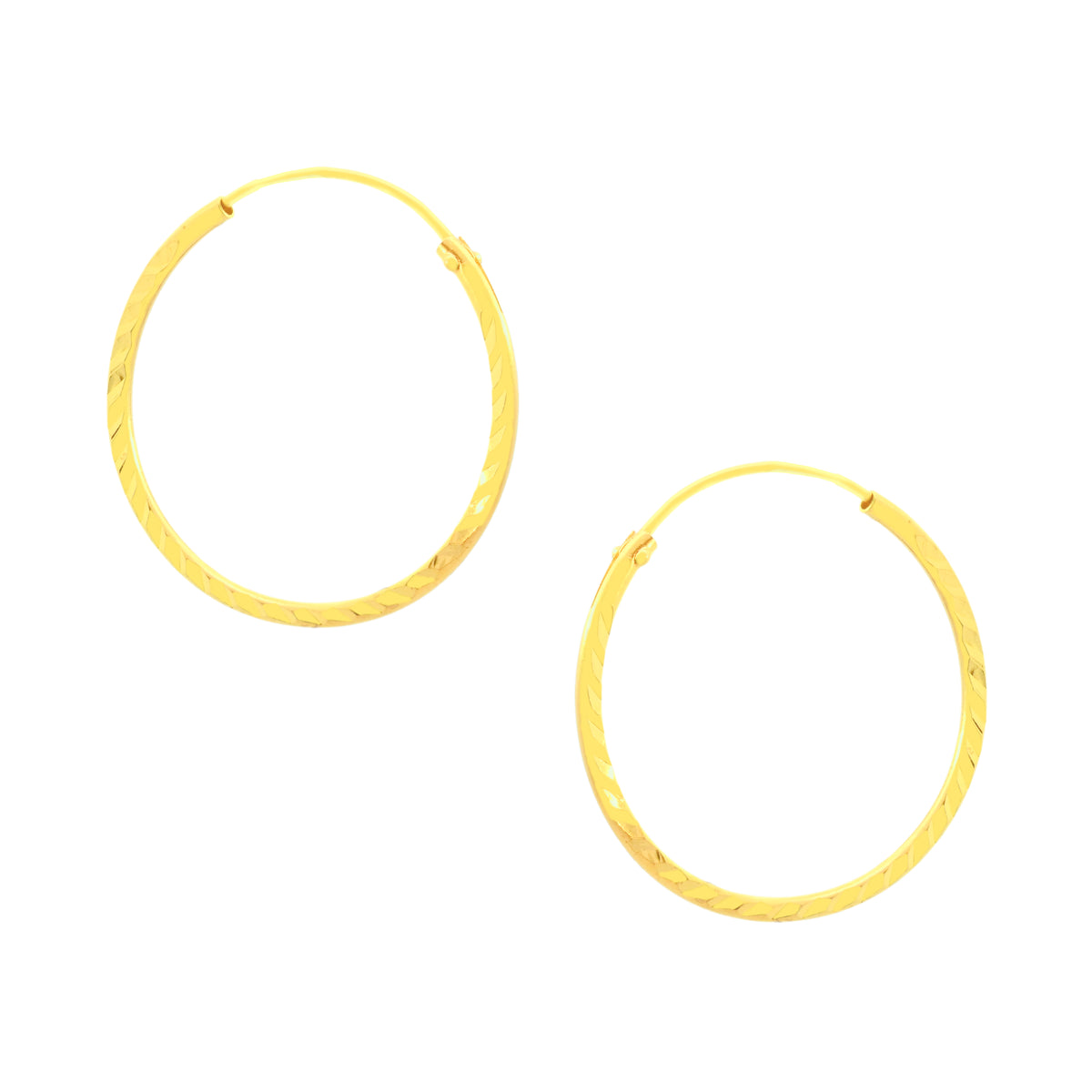 22k Yellow Gold Hoop Earrings with gold weight of 2.08g