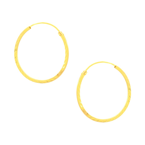 22k Yellow Gold Hoop Earrings with gold weight of 2.08g