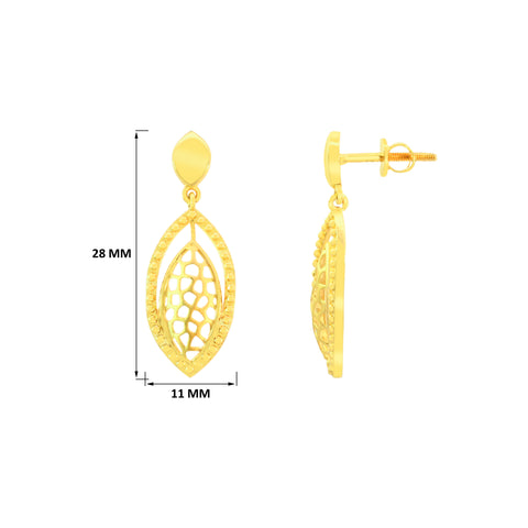 22k Yellow Gold Dangler Earrings with gold weight of 3.53g