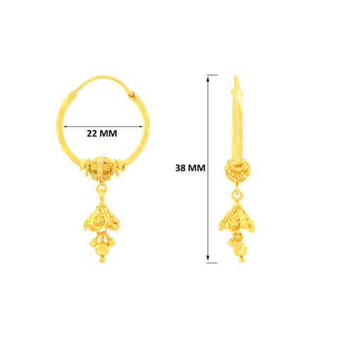22k Yellow Gold Dangler Earrings with gold weight of 5.47g