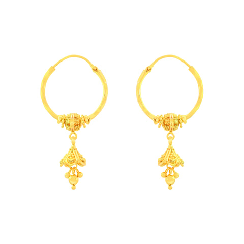 22k Yellow Gold Dangler Earrings with gold weight of 5.47g