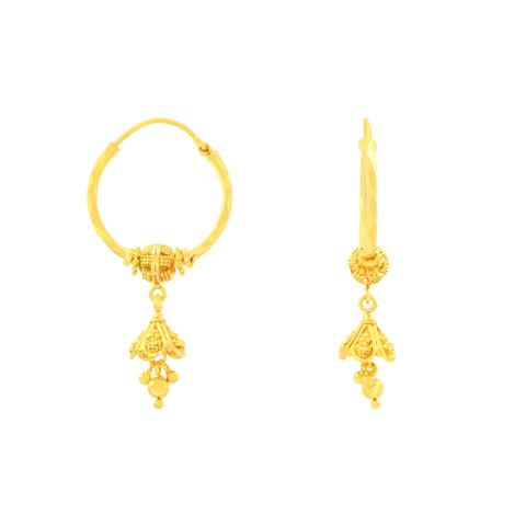 22k Yellow Gold Dangler Earrings with gold weight of 5.47g