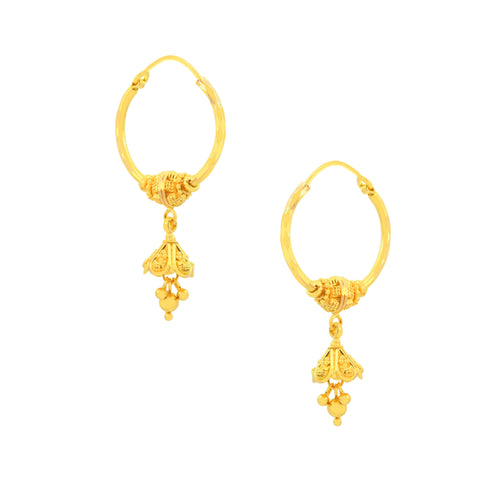 22k Yellow Gold Dangler Earrings with gold weight of 5.47g