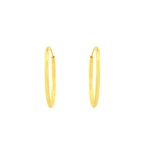22k Yellow Gold Hoop Earrings with gold weight of 3.47g
