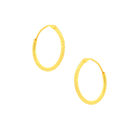22k Yellow Gold Hoop Earrings with gold weight of 2.11g