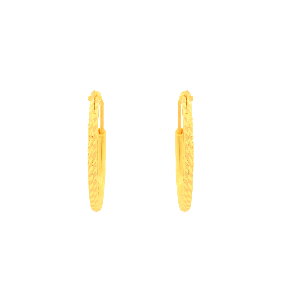 22k Yellow Gold Hoop Earrings with gold weight of 2.11g
