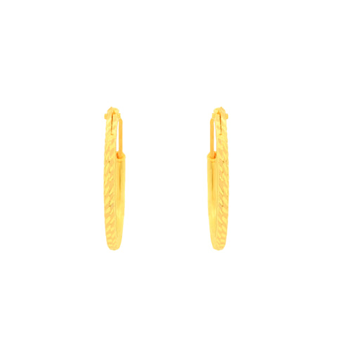 22k Yellow Gold Hoop Earrings with gold weight of 2.11g