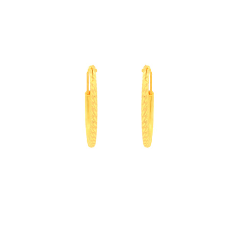 22k Yellow Gold Hoop Earrings with gold weight of 2.11g