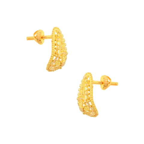 22k Yellow Gold Stud Earrings with gold weight of 4.06g