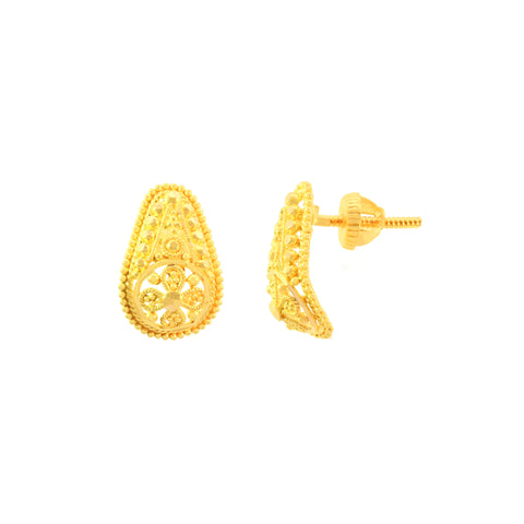 22k Yellow Gold Stud Earrings with gold weight of 4.06g