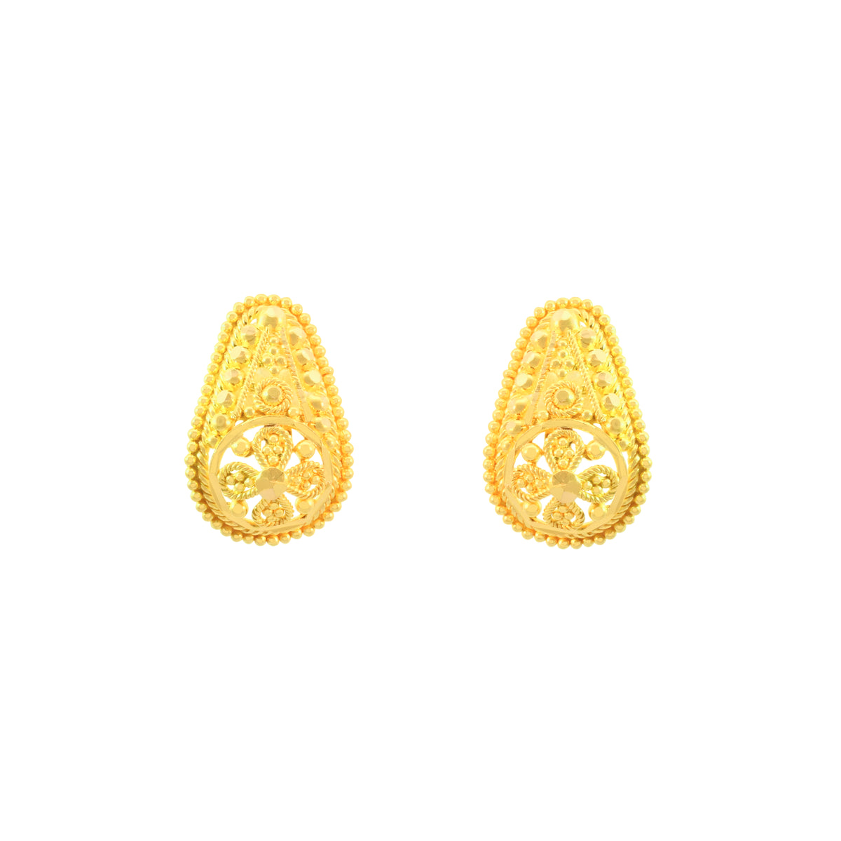 22k Yellow Gold Stud Earrings with gold weight of 4.06g