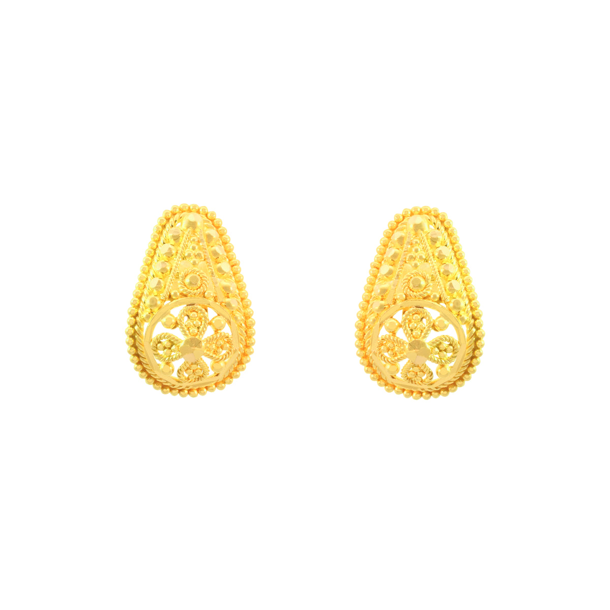 22k Yellow Gold Stud Earrings with gold weight of 4.06g